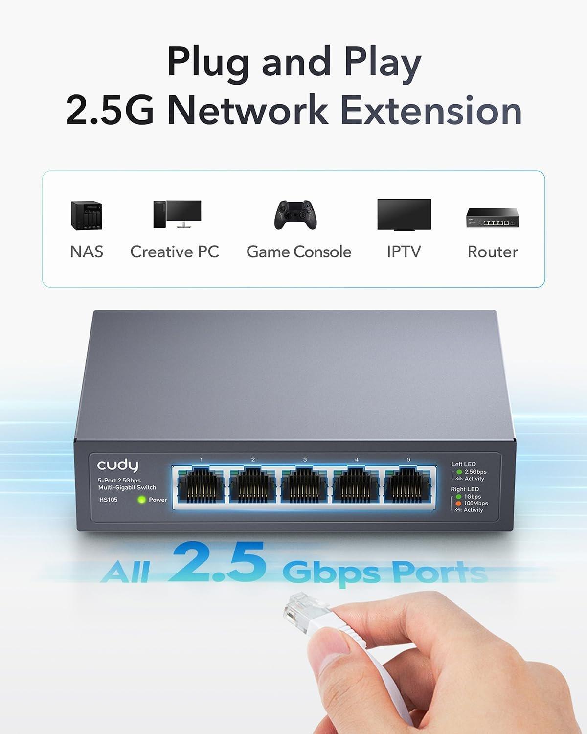 מתג Cudy 5 Port 2.5GB Unmanaged Switch