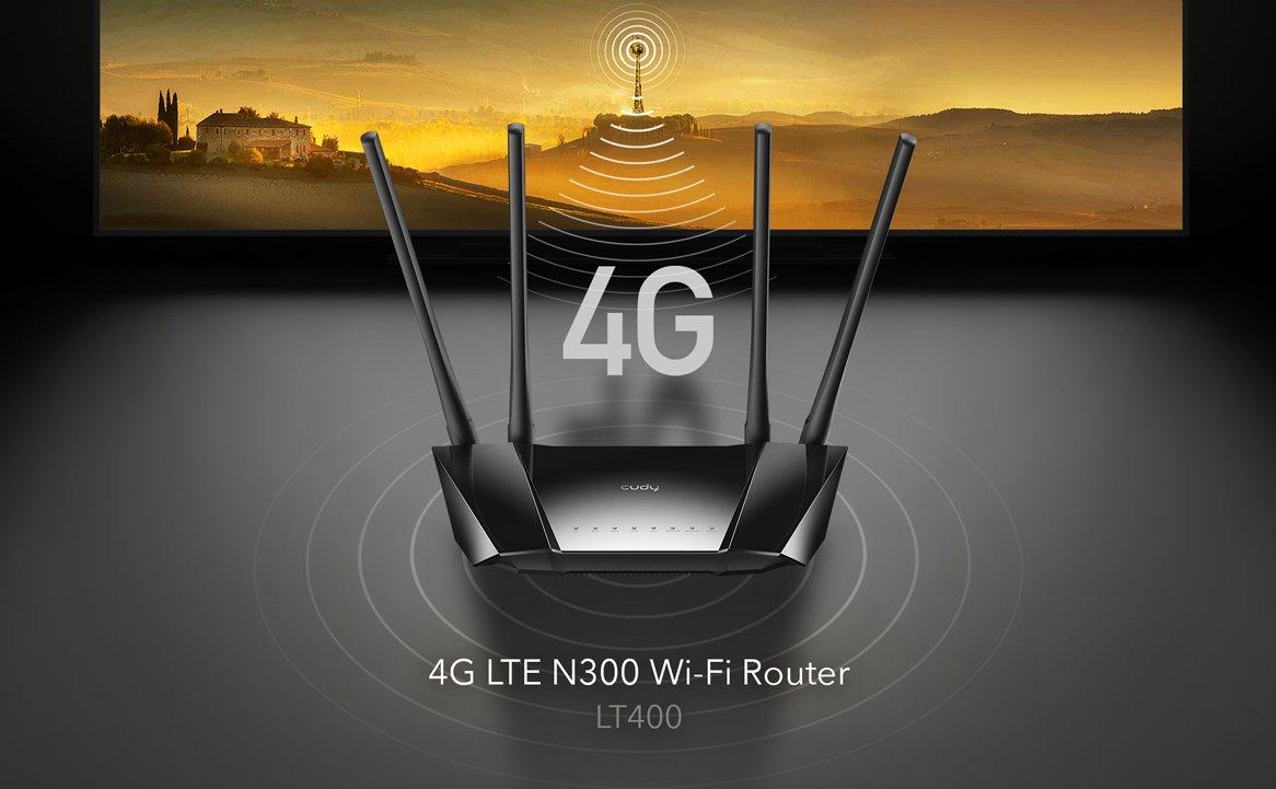נתב אלחוטי כולל מודם סלולרי Cudy LT400 4G LTE 10/100 300Mbps