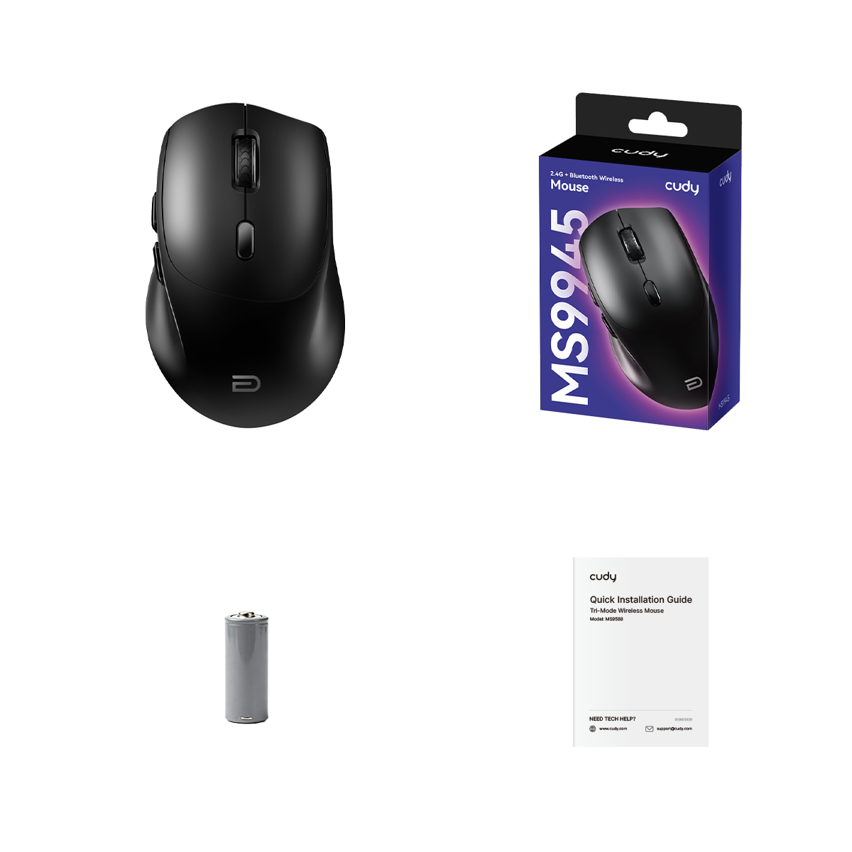 עכבר אלחוטי CUDY MS9945 2.4 and BT Black