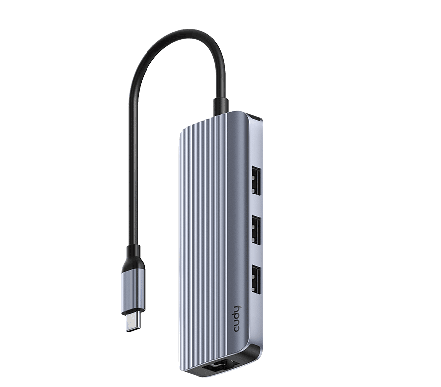 תחנת עגינה 4K-60Hz HDMI 100W PD & CUDY 6-IN-1 USB-C Hub with GbE
