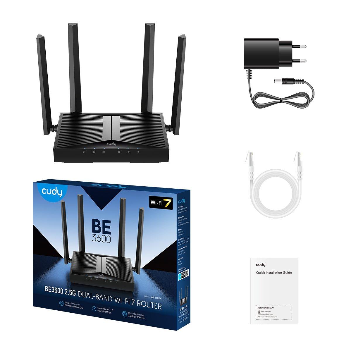 נתב CUDY WR3600H Wi-Fi 7 Multi-Mode Router WAN 2.5GBX1 5 Ports