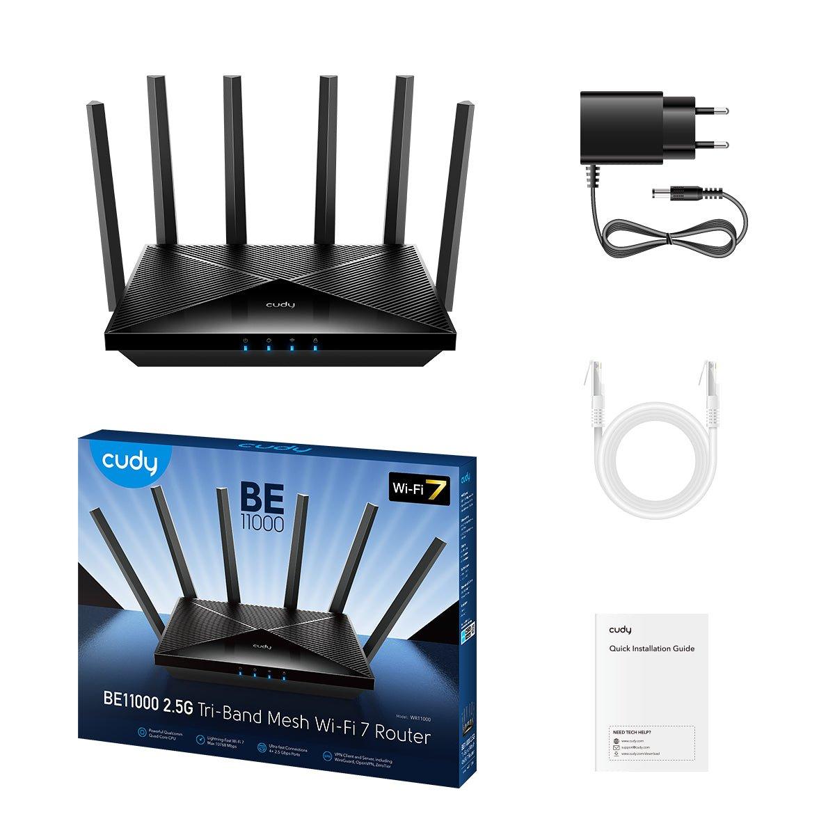 נתב עוצמתי Cudy BE6500 WIFI7 2.5GB LAN up to 6453Mbps