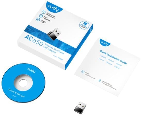 מתאם רשת אלחוטי CUDY AC650 Wireless Dual-Band Mini USB 2.0