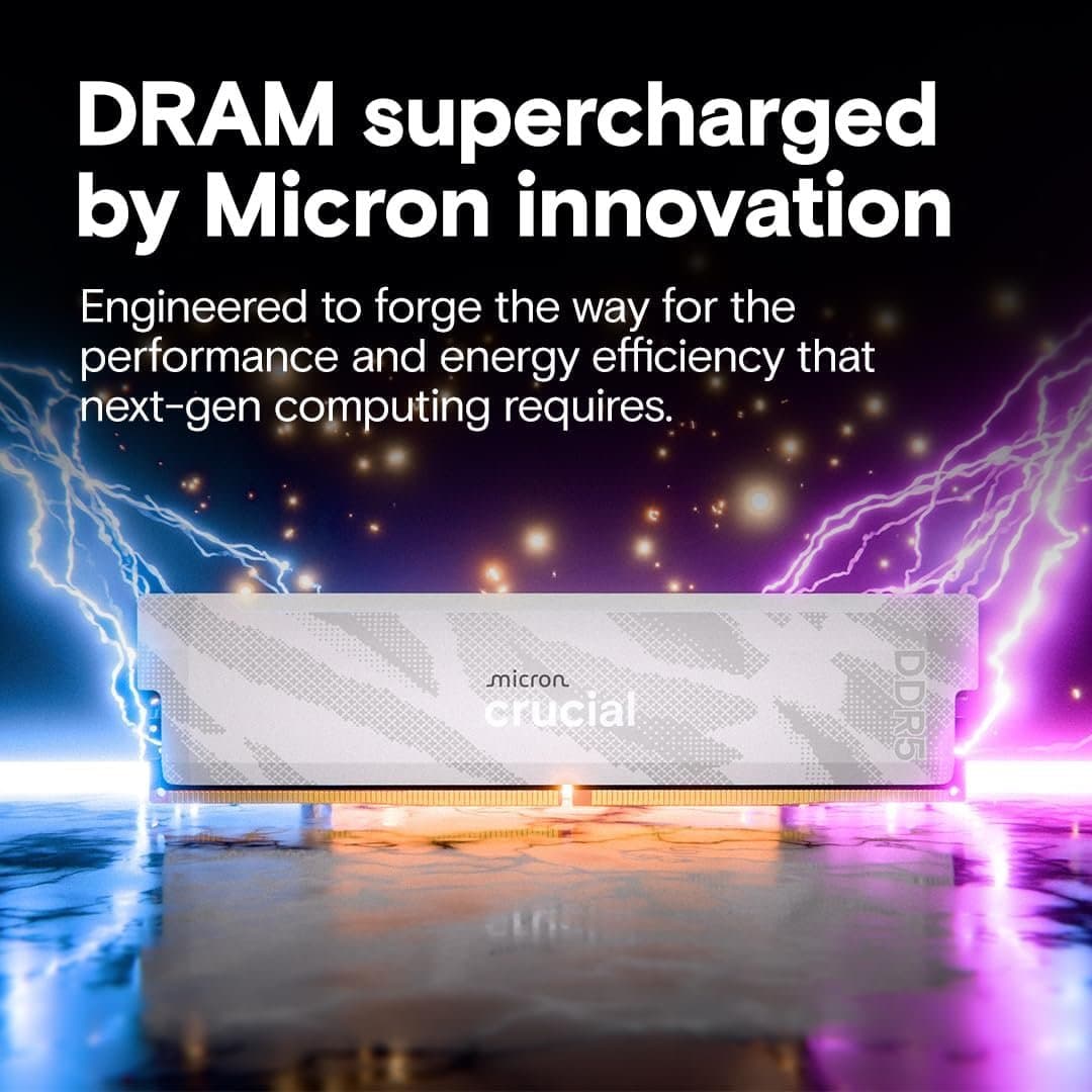 זכרון לבן לנייח Crucial Pro DDR5 32GB 2X16 6400Mhz C32 XMP/EXPO