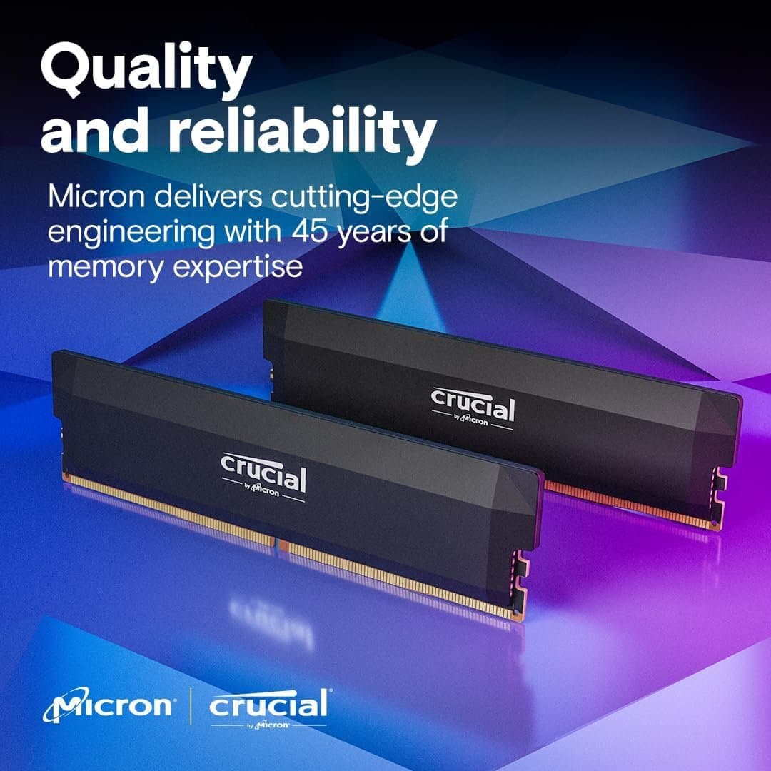 זכרון לנייח Crucial Pro DDR5 32GB 2X16 6400Mhz C38 UDIMM XMP/EXPO