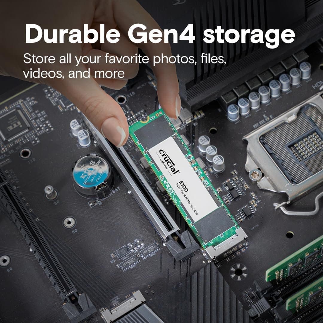 דיסק פנימי Crucial SSD E100 480GB PCIe Gen4 2280 NVMe M.2