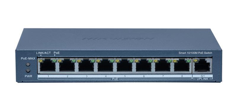 מתג 8 פורט 10/100 POE עם 1 אפלינק גיגה מנוהל ענן 110W