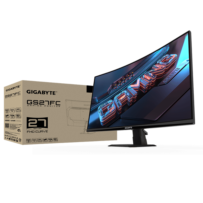 מסך גיימינג קעור Gigabyte GS27FC FHD VA 1MS HDR Ready 180Hz