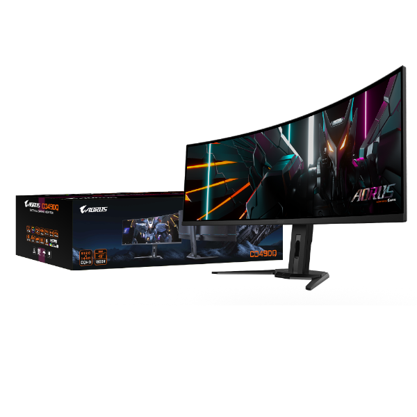 מסך AORUS CO49DQ Ultra-Wide DQHD OLED 0.03ms 144Hz KVM HDR