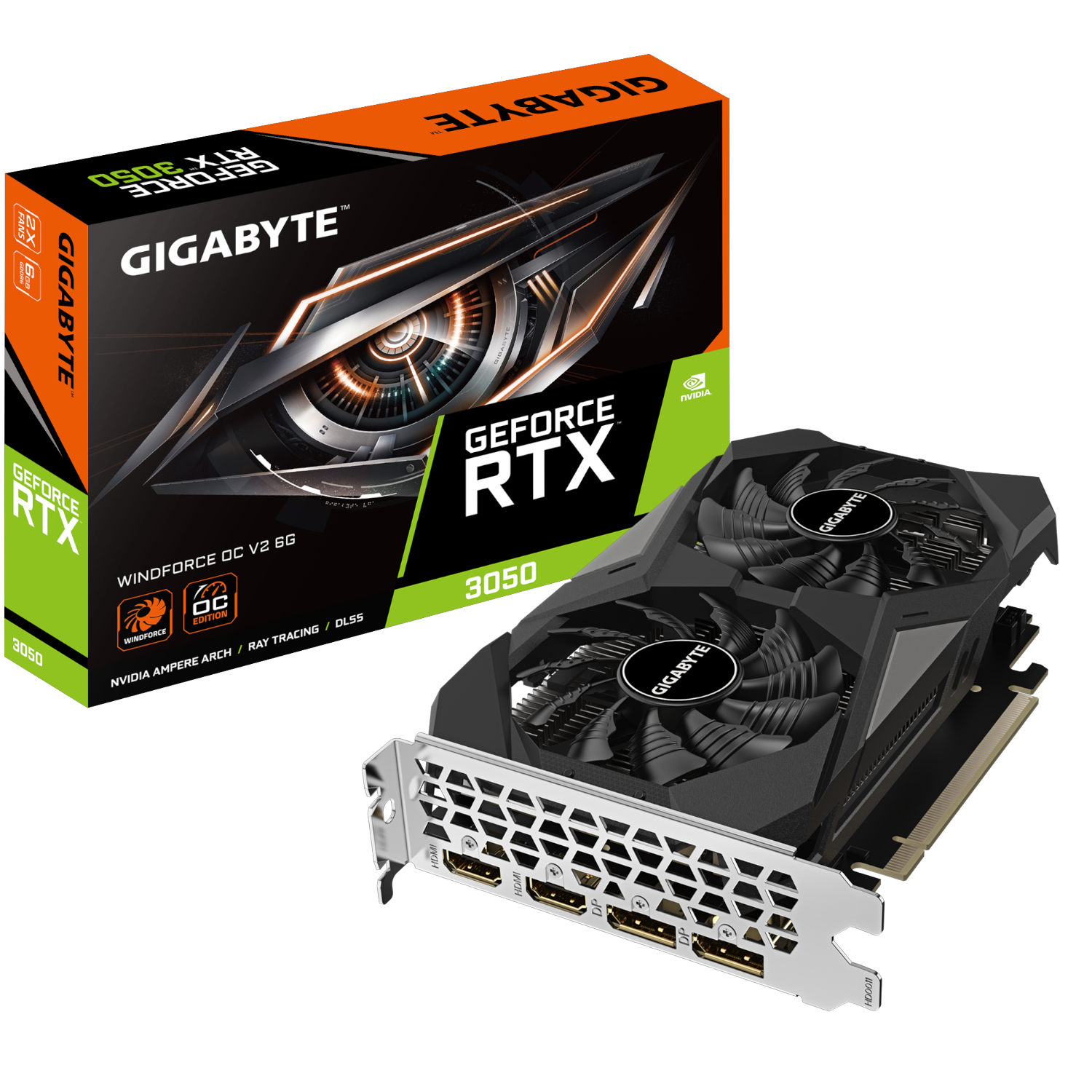 כרטיס מסך Gigabyte RTX 3050 Windforce 2 OC V2 6GB