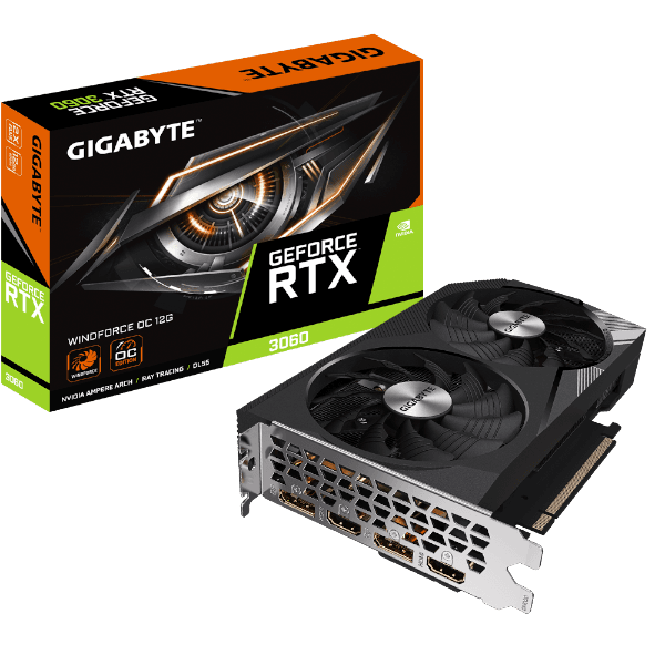 כרטיס מסך OC 12GB Rev 2.0 Gigabyte RTX 3060 Windforce 2