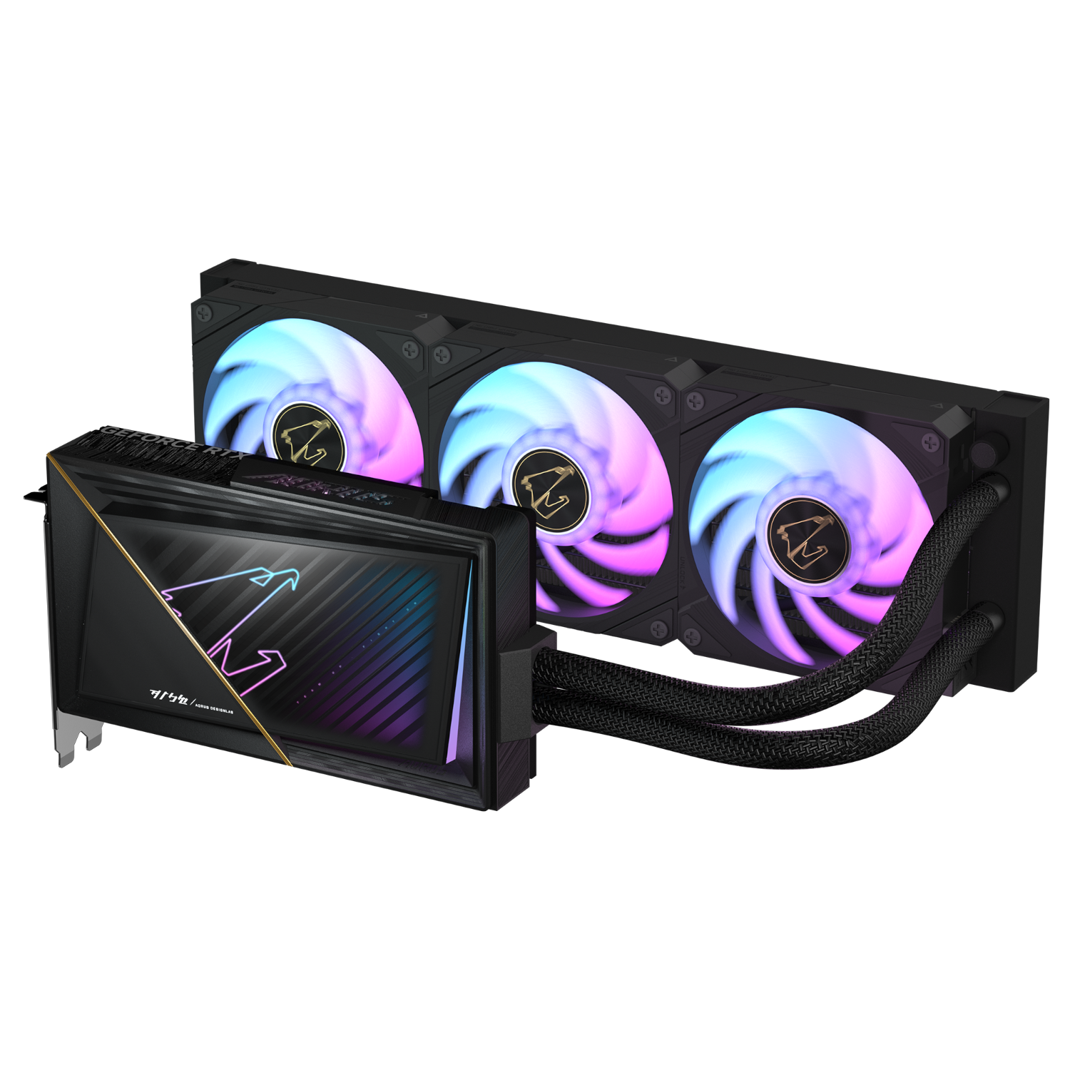 כ.מסך AORUS GeForce RTX 5080 XTREME WATERFORCE 16G 360MM RADIATOR