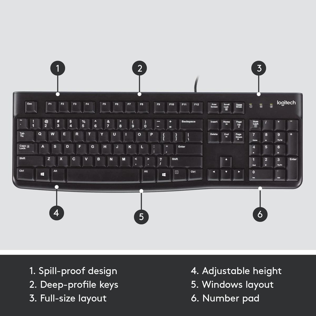 מקלדת לוגיטק חוטית עברית אנגלית LOGITECH K120
