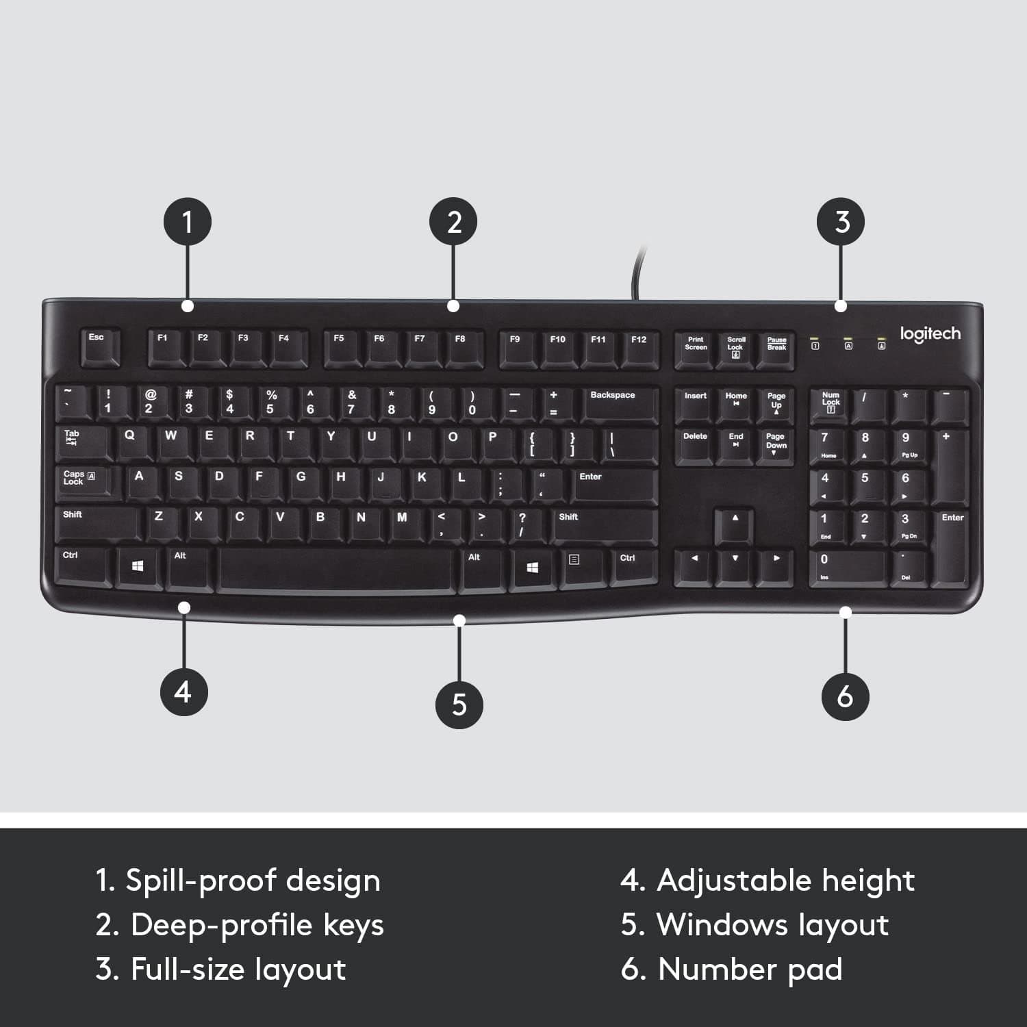 מקלדת לוגיטק חוטית עברית אנגלית LOGITECH K120