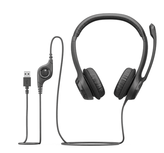 אוזניות ומיקרופון Logitech H390 USB Headphones Black