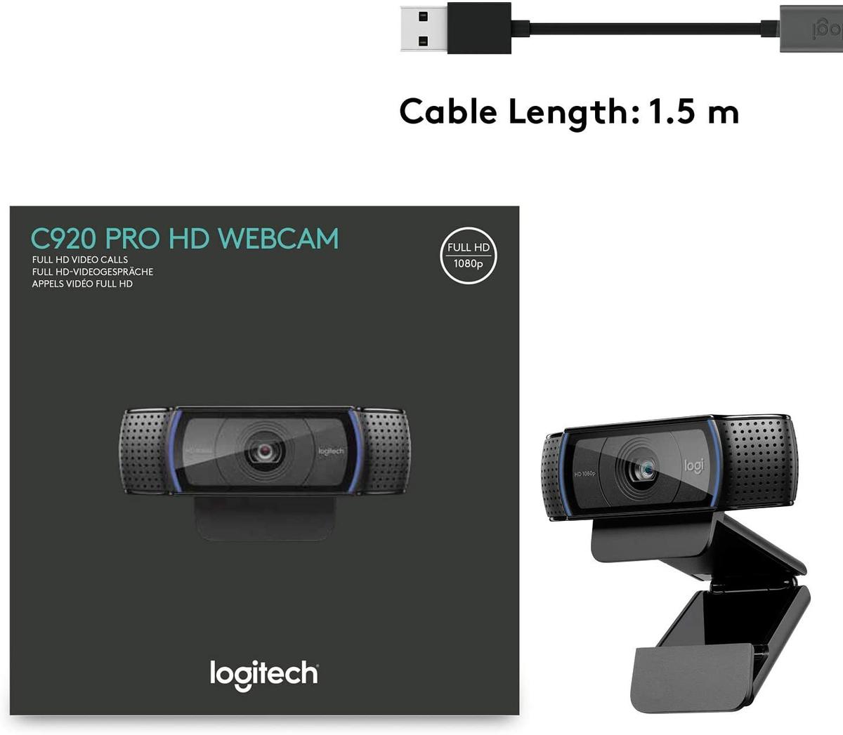 מצלמת אינטרנט Logitech C920 1080p HD Pro Webcam With Mic