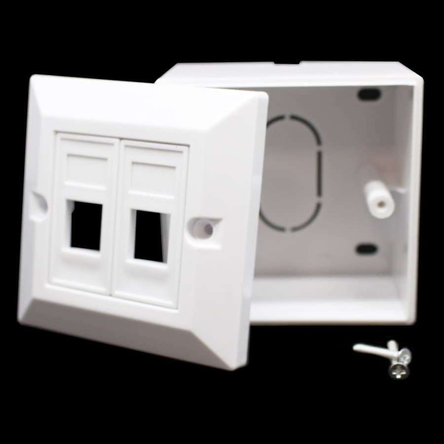 קופסאת פלסטיק לשני מחברים RJ-45 Plastic box Cat5