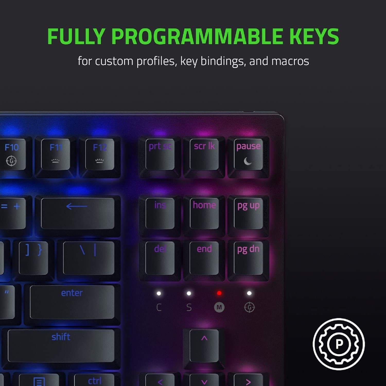 מקלדת גיימינג Razer BlackWidow v3 TKL Wired RGB Green Switches