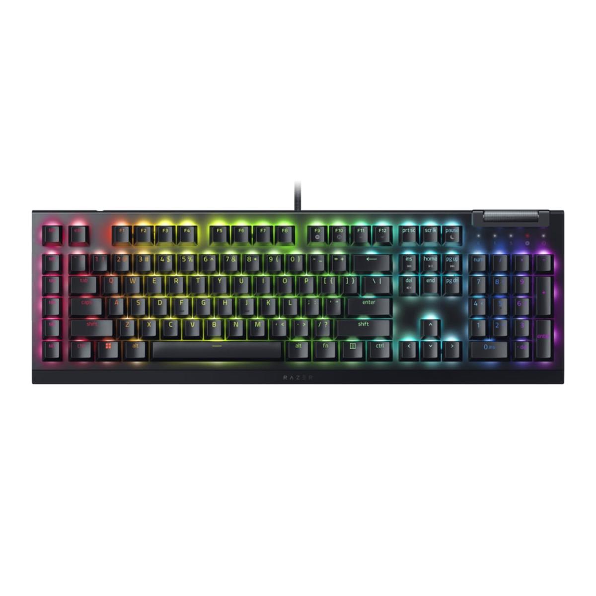 מקלדת גיימינג RAZER BlackWidow V4 X Green Mechanical Switch