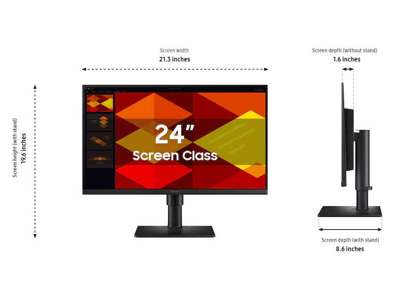 מסך SAMSUNG S24D408GAM IPS FHD 100hz Speakers DP 2XHDMI USB HUB