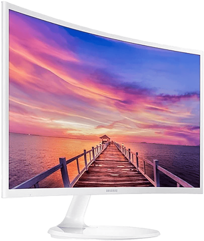 מסך קעור לבן Samsung C27F391FHR FHD VA HDMI VGA 4ms
