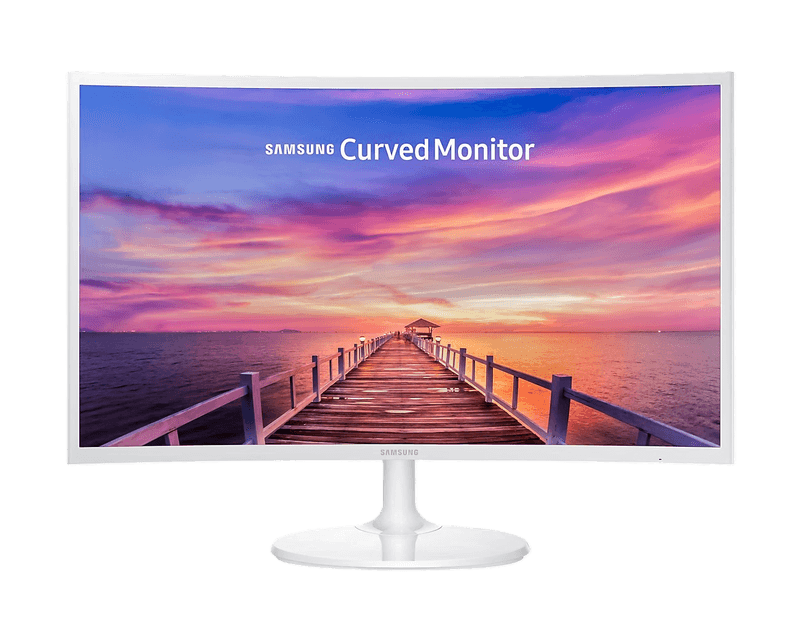 מסך קעור לבן Samsung C27F391FHR FHD VA HDMI VGA 4ms