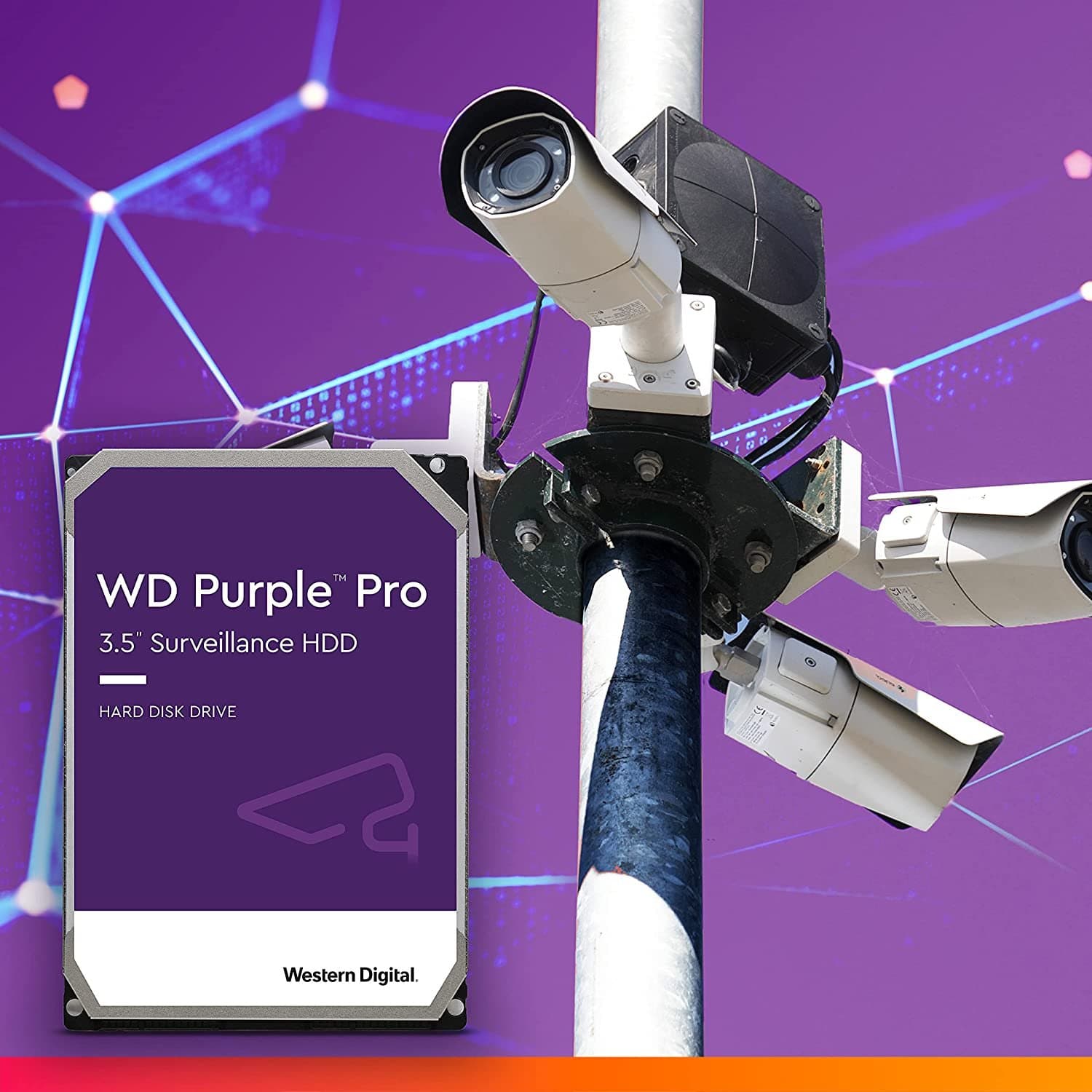 דיסק קשיח פנימי לנייח WD 4TB Purple 5400rpm 128MB 3.5