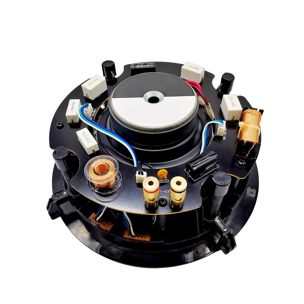 רמקול 6.5' שקוע חכם 8 Ohms, גריל מגנטי כפול (שחור ולבן), 170W
